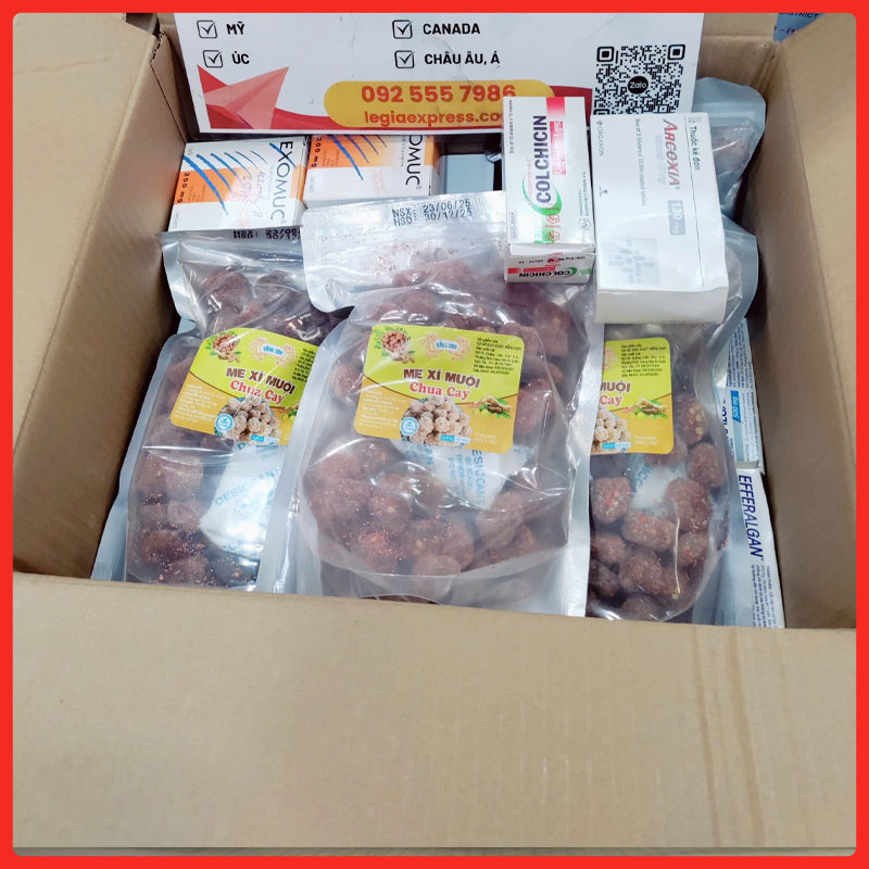 Gửi me xí muội và thuốc tây đi mỹ